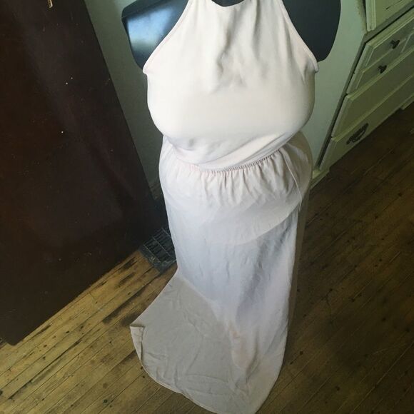 Show Me Your Mumu S blush powder pink  halter maxi cruise dress - Picture 2 of 4